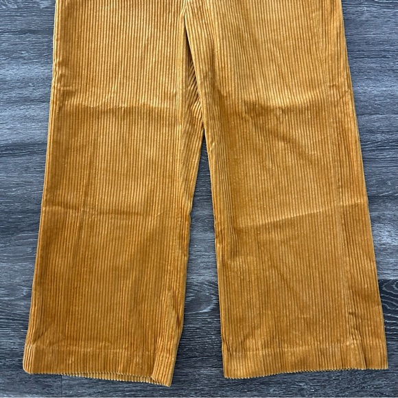 ZARA Woman Corduroy Wide Leg Pants Trousers XL Cropped Ankle Grazer Camel NWT - Picture 3 of 9